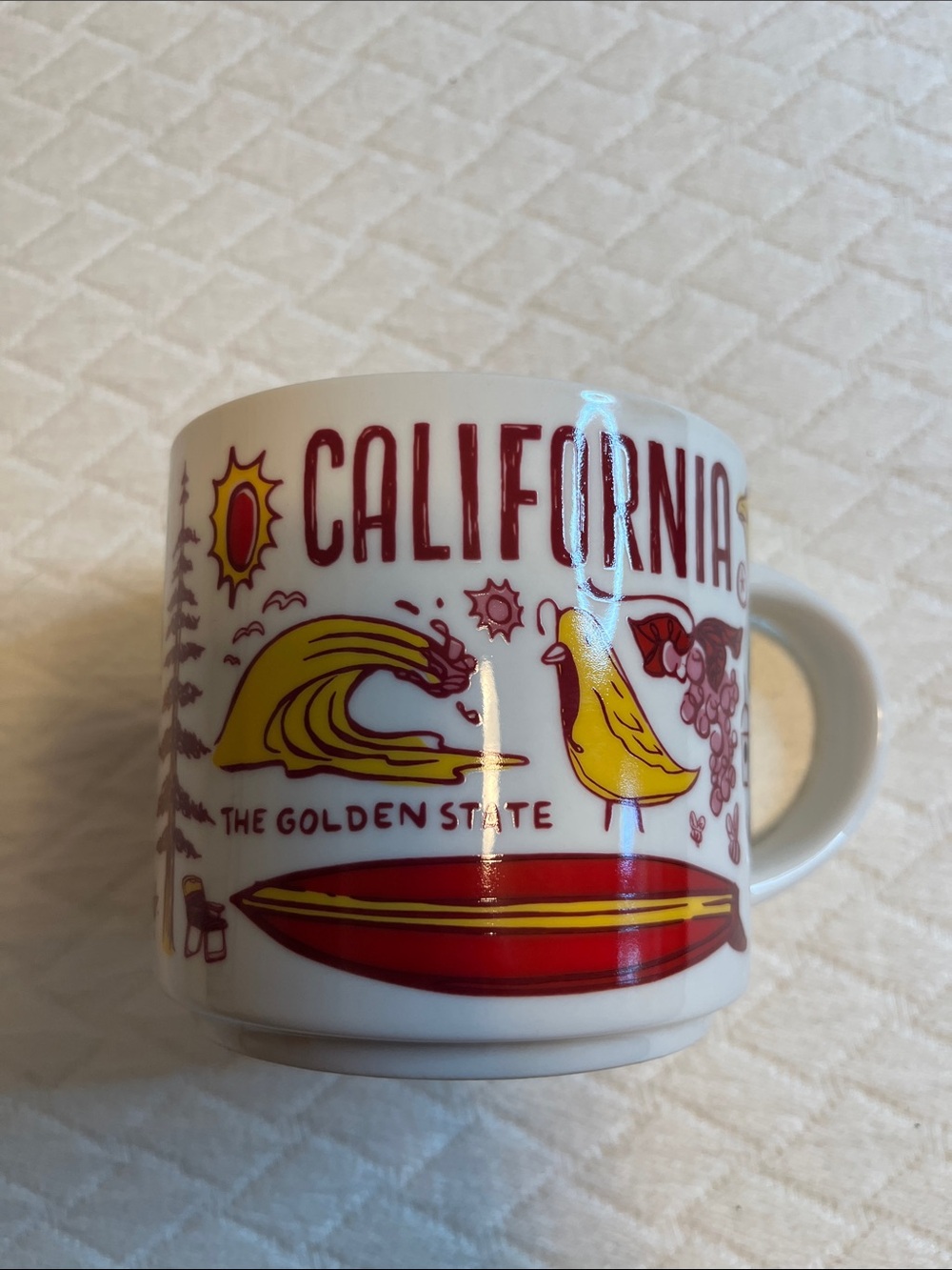 Starbucks Been There California mug, 14 oz, large, red/yellow/white